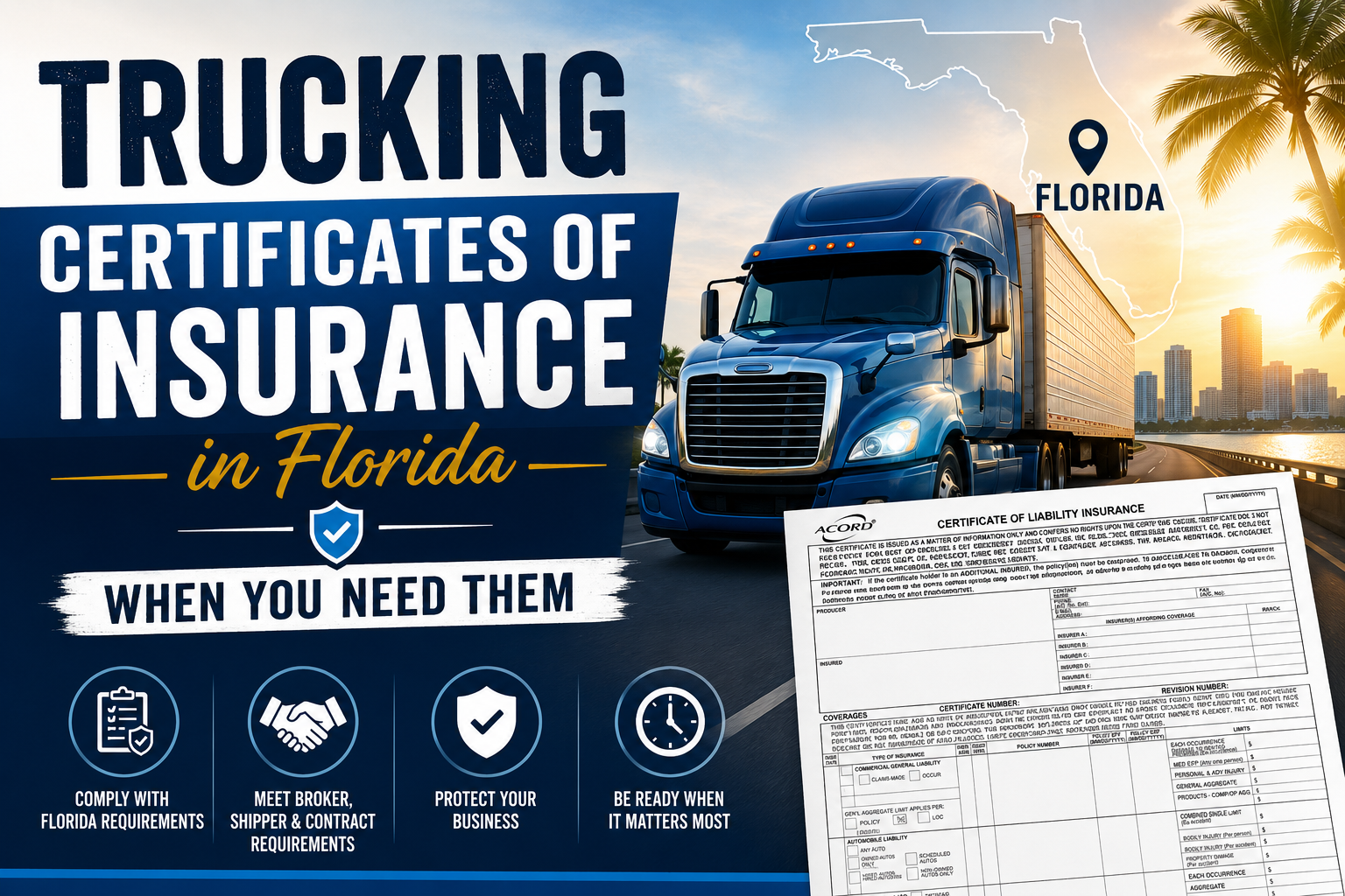 Trucking Certificates of Insurance in Florida When You Need Them